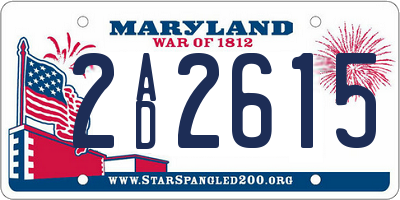 MD license plate 2AD2615