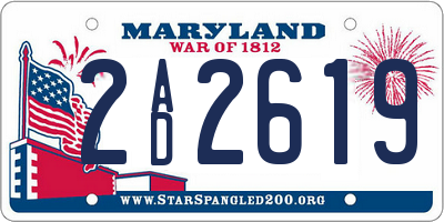 MD license plate 2AD2619