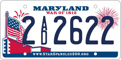 MD license plate 2AD2622