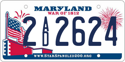 MD license plate 2AD2624