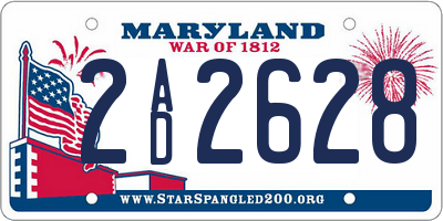 MD license plate 2AD2628