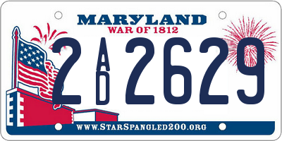 MD license plate 2AD2629
