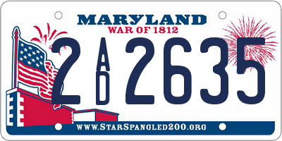 MD license plate 2AD2635