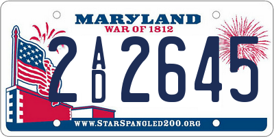 MD license plate 2AD2645