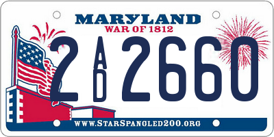 MD license plate 2AD2660