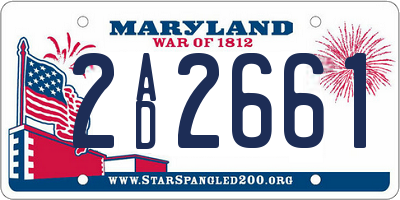 MD license plate 2AD2661