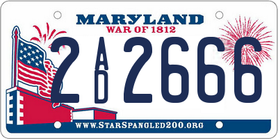 MD license plate 2AD2666