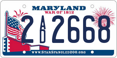 MD license plate 2AD2668