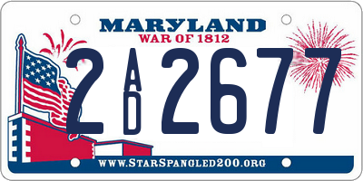 MD license plate 2AD2677