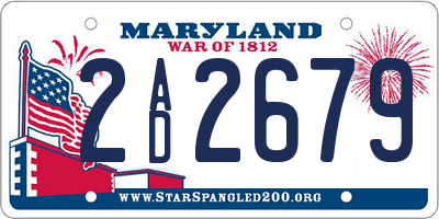 MD license plate 2AD2679