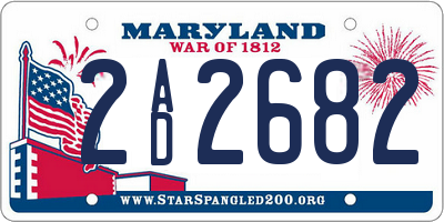 MD license plate 2AD2682