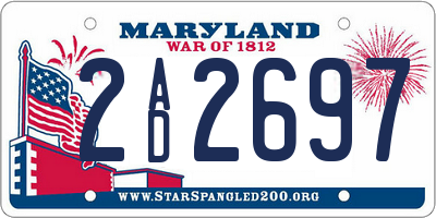 MD license plate 2AD2697