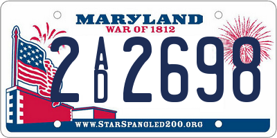 MD license plate 2AD2698