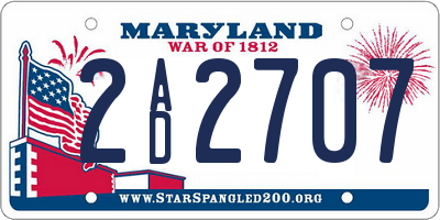 MD license plate 2AD2707