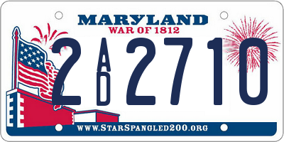 MD license plate 2AD2710