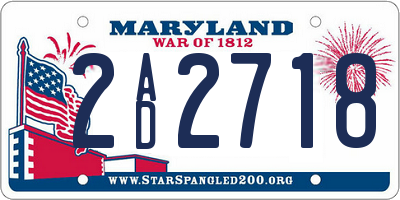 MD license plate 2AD2718