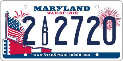 MD license plate 2AD2720
