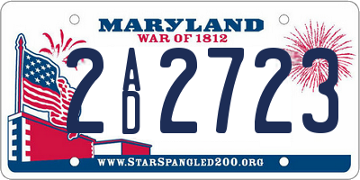 MD license plate 2AD2723