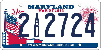 MD license plate 2AD2724