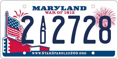 MD license plate 2AD2728