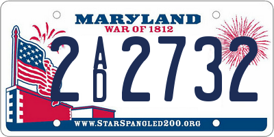 MD license plate 2AD2732