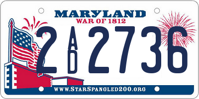 MD license plate 2AD2736
