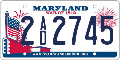 MD license plate 2AD2745