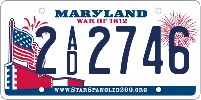 MD license plate 2AD2746