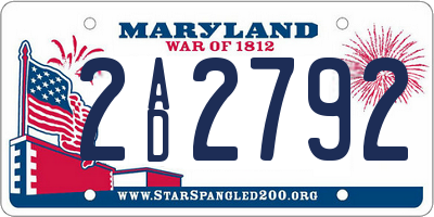 MD license plate 2AD2792
