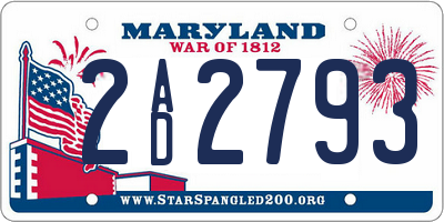 MD license plate 2AD2793