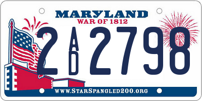 MD license plate 2AD2798
