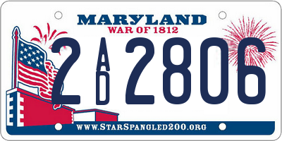 MD license plate 2AD2806