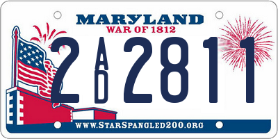 MD license plate 2AD2811