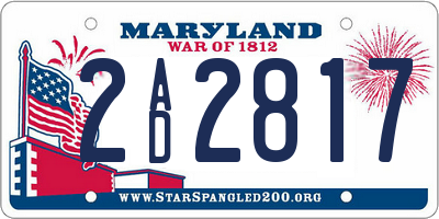 MD license plate 2AD2817