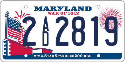 MD license plate 2AD2819