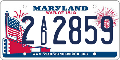 MD license plate 2AD2859