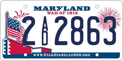 MD license plate 2AD2863