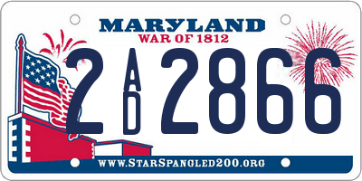 MD license plate 2AD2866