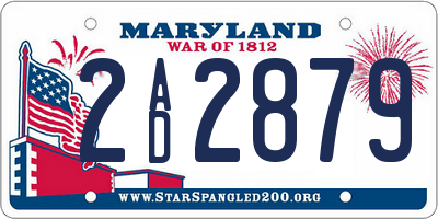 MD license plate 2AD2879
