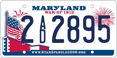 MD license plate 2AD2895