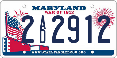 MD license plate 2AD2912