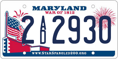 MD license plate 2AD2930