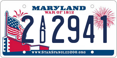 MD license plate 2AD2941
