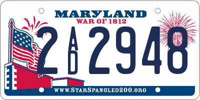 MD license plate 2AD2948