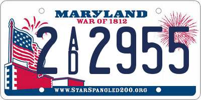 MD license plate 2AD2955