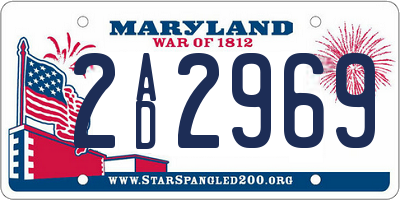 MD license plate 2AD2969