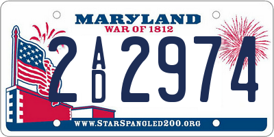 MD license plate 2AD2974