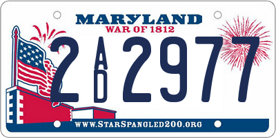 MD license plate 2AD2977