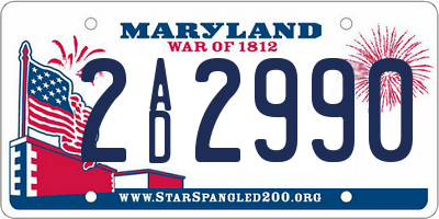 MD license plate 2AD2990
