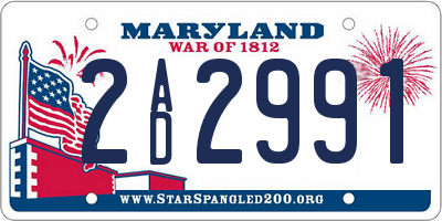 MD license plate 2AD2991